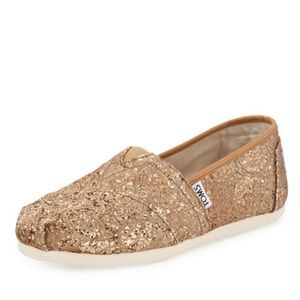 TOMS Alpargata Gold Sequin Flats